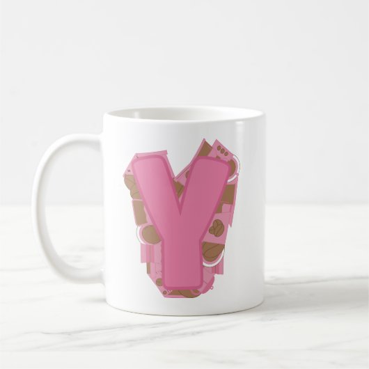 Koffie Letter Y: Monogram Initiaal Koffiemok (Links)