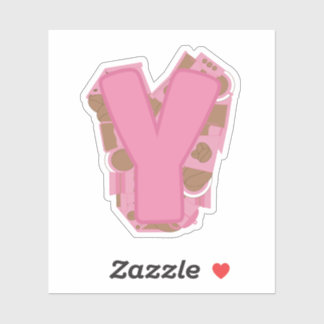 Koffie Letter Y: Monogram Initiaal Sticker