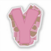 Koffie Letter Y: Monogram Initiaal Sticker (Voorkant)