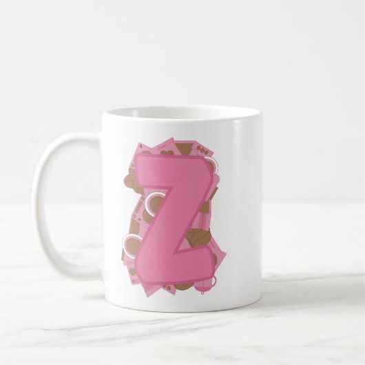 Koffie Letter Z: Monogram Initiaal Koffiemok (Links)