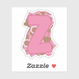 Koffie Letter Z: Monogram Initiaal Sticker