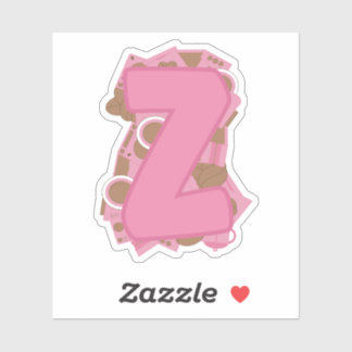 Koffie Letter Z: Monogram Initiaal Sticker