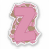 Koffie Letter Z: Monogram Initiaal Sticker (Voorkant)