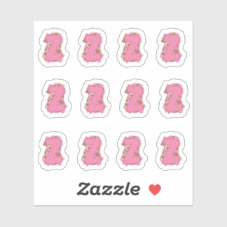 Koffie Letter Z: Monogram Initiaal Vel Sticker