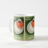 Koffie leven grappige slogan koffiemok (Voorkant links)