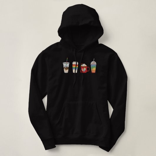Koffie LGBT pride maand LGBTQ latte homo lesbische Hoodie (Design voorkant)