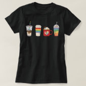 Koffie LGBT pride maand LGBTQ latte homo lesbische T-shirt (Design voorkant)