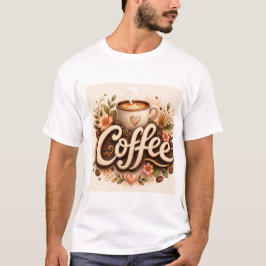 Koffie Liefde Bloemig T-shirt