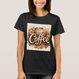 Koffie Liefde Bloemig T-shirt