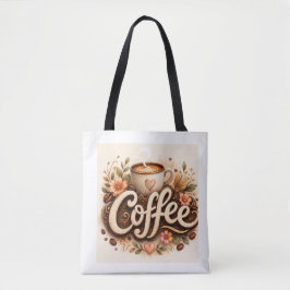 Koffie Liefde Bloemig Tote Bag