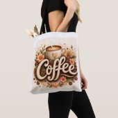 Koffie Liefde Bloemig Tote Bag (Dichtbij)