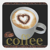 Koffie Liefde Hart Stickers (Voorkant)