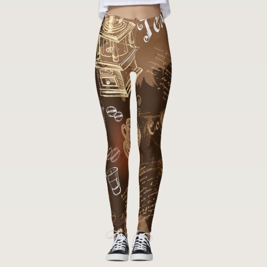 Koffie-liefde II Leggings (Voorkant)