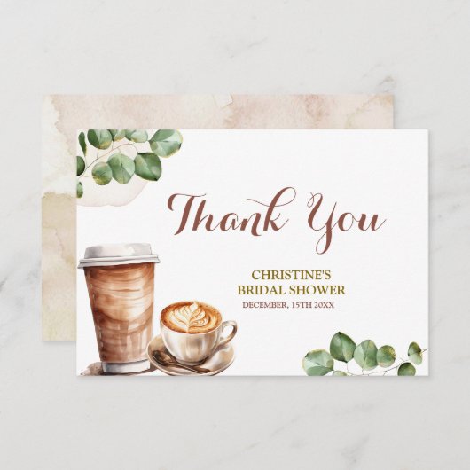 Koffie liefde is brouwen dank u kaart (Voorkant / Achterkant)