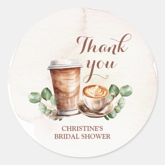 Koffie liefde is brouwen Dank u Sticker (Voorkant)