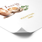 Koffie Liefde is Brouwen Favorieten Party Sign Poster (Hoek)