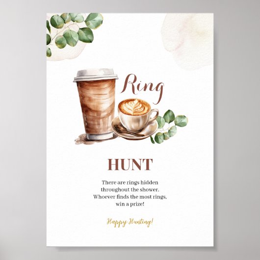 Koffie Liefde Is Brouwen Ring Hunt Spelbord Poster (Voorkant)