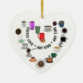 Koffie liefde koffie hart keramisch ornament (Voorkant)