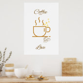 Koffie-liefdeskunst afdrukken poster (Keuken)