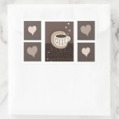 Koffie-liefdeskunst-Stickers Rechthoekige Sticker (Tas)