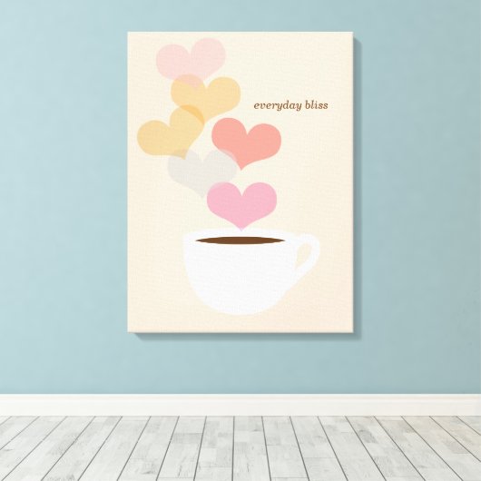 Koffie-liefdeskunstcanvas voor dagelijks gebruik canvas afdruk (Insitu (Houten vloer))