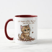 Koffie-liefhebbende kitten Mok (Links)