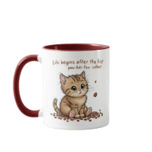 Koffie-liefhebbende kitten Mok