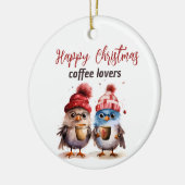 Koffie liefhebbers' Kerstversiering Gelukkig Kerst Keramisch Ornament (Links)