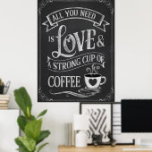 KOFFIE LIEFHEBBERS KEUKEN CHALKBOARD POSTER (Thuiskantoor)