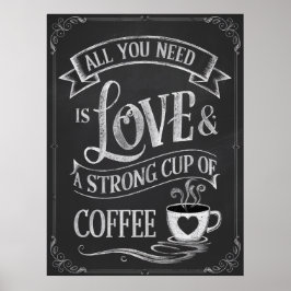 KOFFIE LIEFHEBBERS KEUKEN CHALKBOARD POSTER