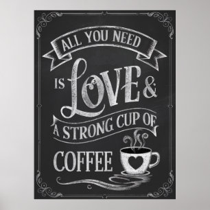 KOFFIE LIEFHEBBERS KEUKEN CHALKBOARD POSTER