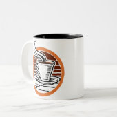 Koffie-logo Tweekleurige Koffiemok (Voorkant links)