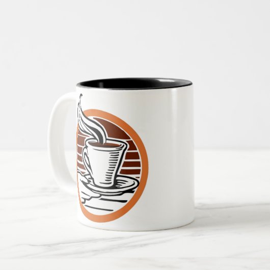 Koffie-logo Tweekleurige Koffiemok (Voorkant links)