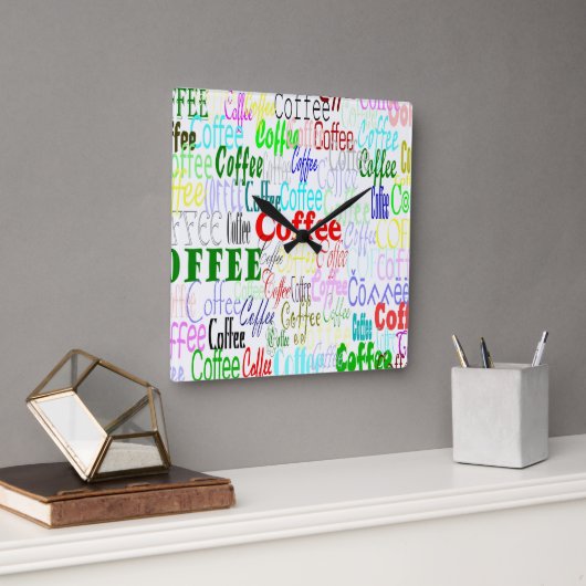 Koffie-loopmuur Vierkante Klok (Kantoor)