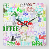 Koffie-loopmuur Vierkante Klok (Voorkant)