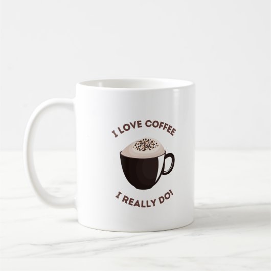 Koffie loopt elke dag koffiemok (Links)