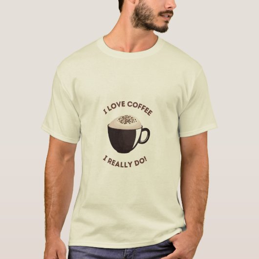 Koffie loopt elke dag t-shirt (Voorkant)