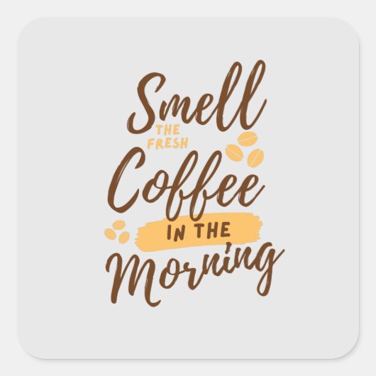 Koffie loopt elke dag vierkante sticker (Voorkant)