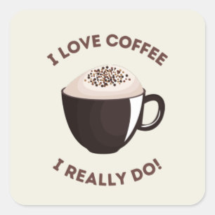 Koffie loopt elke dag vierkante sticker