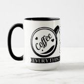 Koffie lost alles grappig citaat zwart wit op mok (Links)