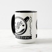 Koffie lost alles grappige quote zwart wit mok (Voorkant links)
