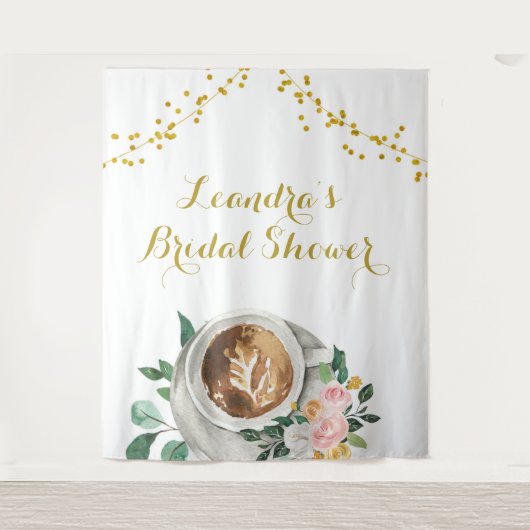 Koffie Love is Breaming Vrijgezellenfeest Sign Tap Wandkleed (Voorkant)