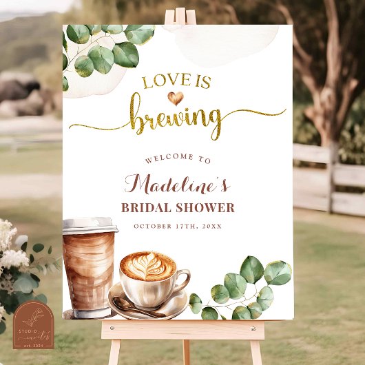 Koffie Love is Breaming Vrijgezellenfeest Welcome  Poster