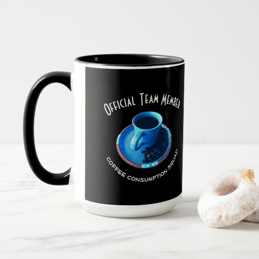 Koffie Lover Blue Cup en Saucer op persoonlijke ti Mok (Met donut)