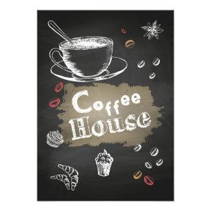 Koffie Lover Coffee House Blackboard Foto Afdruk