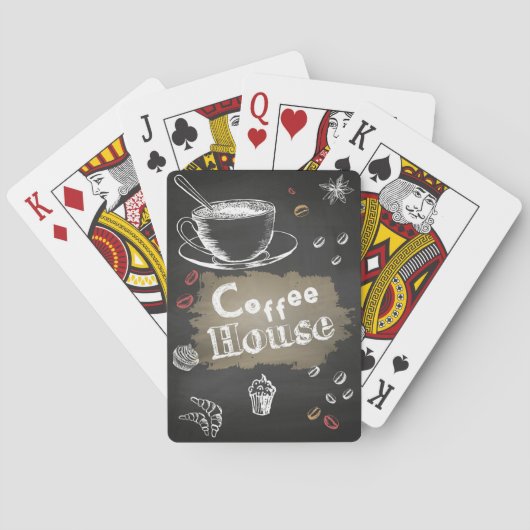 Koffie Lover Coffee House Blackboard Pokerkaarten (Achterkant)