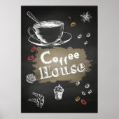Koffie Lover Coffee House Blackboard Poster (Voorkant)