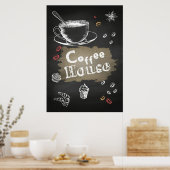 Koffie Lover Coffee House Blackboard Poster (Keuken)