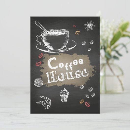 Koffie Lover Coffee House Blackboard Save The Date (Staand voorkant)