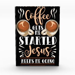 Koffie Lover Coffee laat me aan de slag Jezus Fotoblokken